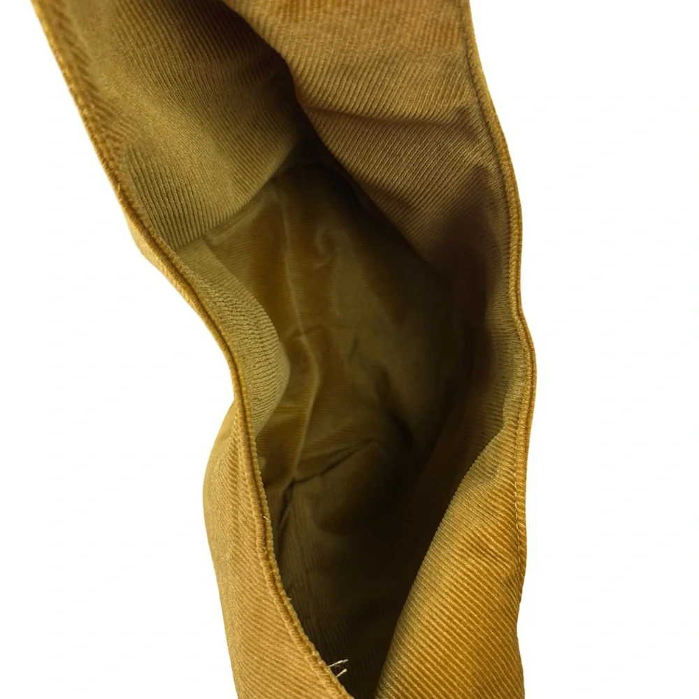Merit Brown Corduroy Knot Shoulder Bag Soft Slouchy Minimalist Makeup Bag